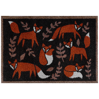 Turtle Mat Folky Foxes Brown Door Mat